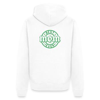 Best Forever Emblem with Hearts - Unisex Premium Organic Zip Hoodie - white - Back - Thijin (182cm)