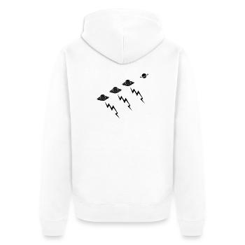 UFO Flotte Invasion Blitz Angriff - Unisex Premium Bio Zip Hoodie - Weiß - Hinten - Thijin (182cm)
