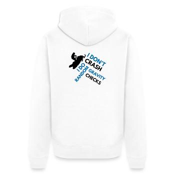 Schneemobil, ich stürze nicht ab, lustiges Schneemobil - Unisex Premium Bio Zip Hoodie - Weiß - Hinten - Thijin (182cm)
