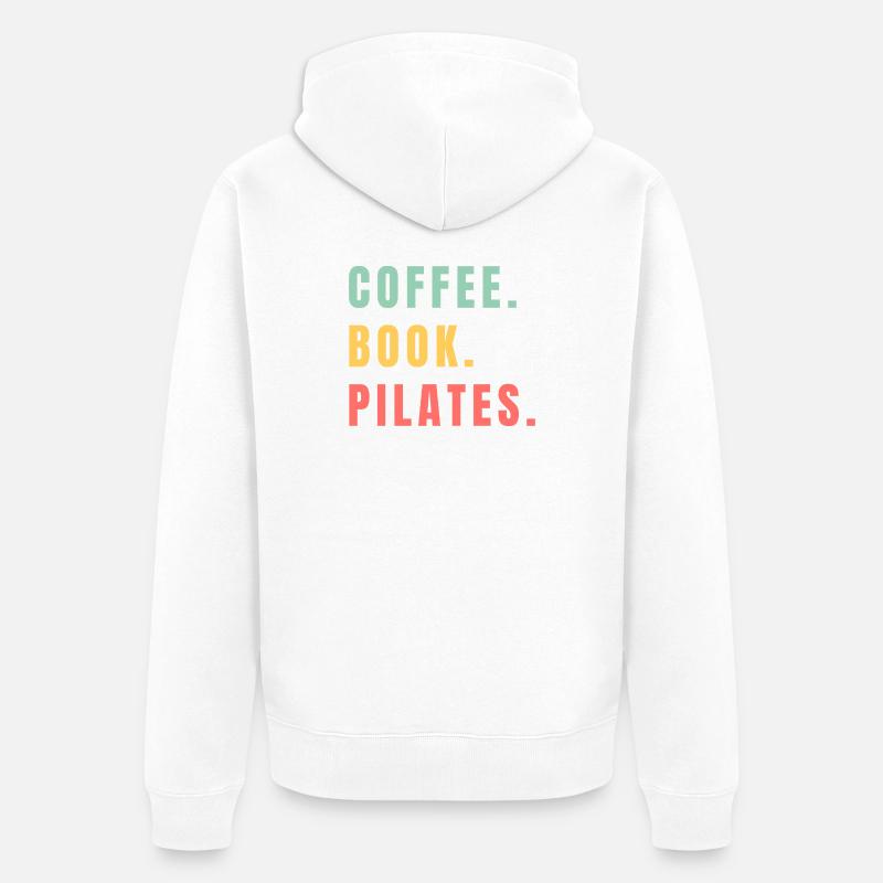 PILATES DE LIVRES DE CAFÉ - Veste à capuche bio Premium Unisexe - blanc