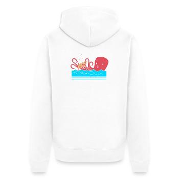 Oktopus Krake Kraken Tintenfisch - Unisex Premium Bio Zip Hoodie - Weiß - Hinten - Thijin (182cm)