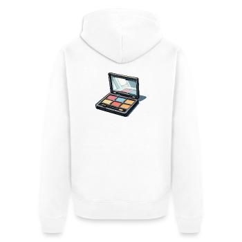 Art de palette de couleurs : illustration de maquillage - Veste à capuche bio Premium Unisexe - blanc - Dos - Thijin (182cm)