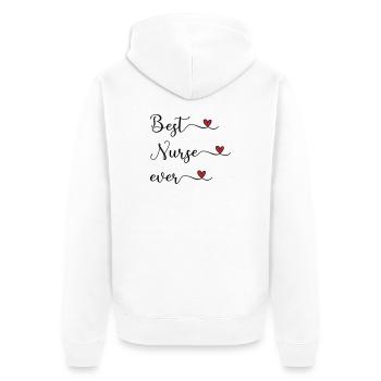 Infirmière - meilleure infirmière - Veste à capuche bio Premium Unisexe - blanc - Dos - Thijin (182cm)