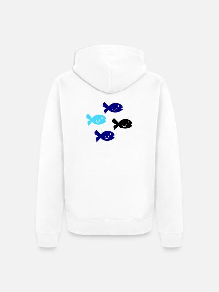 Pisces Silhouette - Unisex Premium Organic Zip Hoodie - white