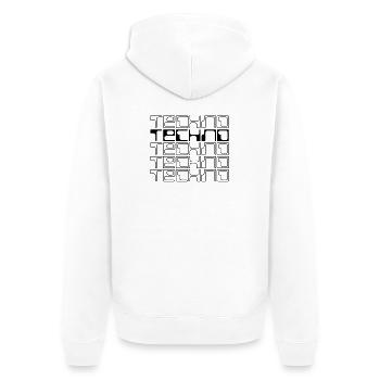 techno music geometric logo design - Unisex Premium Organic Zip Hoodie - white - Back - Thijin (182cm)
