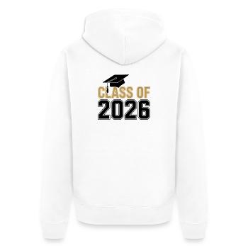 Class of 2026 Graduation T-Shirt – Funny / Proud - Unisex Premium Organic Zip Hoodie - white - Back - Thijin (182cm)