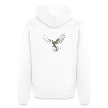 Taube | Heilig-Geist-Hemd | Christliches Symbol - Unisex Premium Bio Zip Hoodie - Weiß - Hinten - Thijin (182cm)