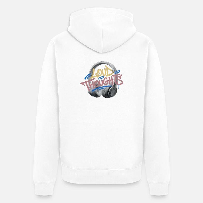 Graffiti de pensées bruyantes - Veste à capuche bio Premium Unisexe - blanc