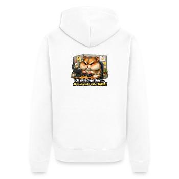 Nagut ich machs aber ich schaue dabei böse-black - Unisex Premium Bio Zip Hoodie - Weiß - Hinten - Thijin (182cm)