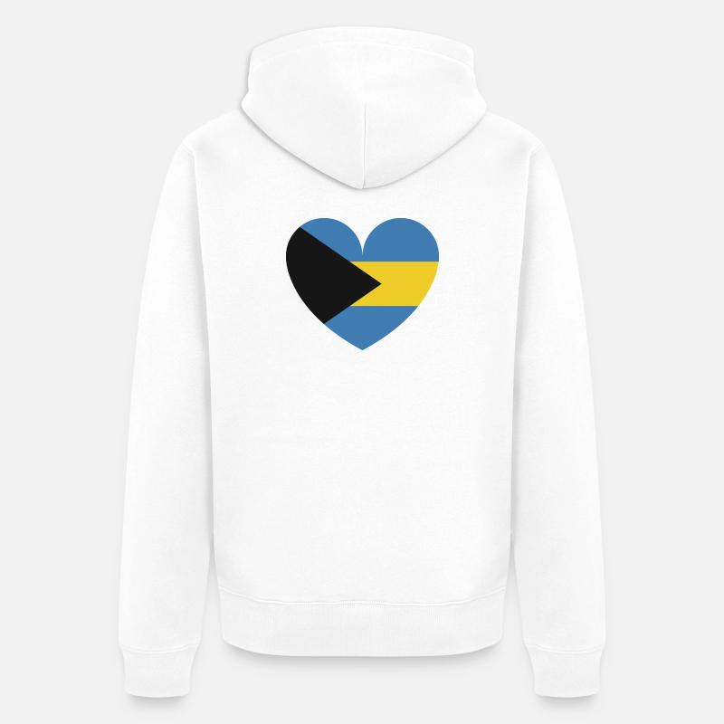 Drapeau des Bahamas du Cœur - Veste à capuche bio Premium Unisexe - blanc
