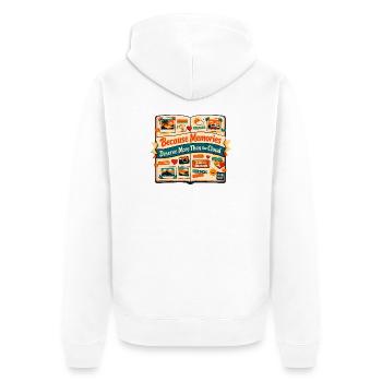 Mehr als Cloud | Scrapbooking Fotos - Unisex Premium Bio Zip Hoodie - Weiß - Hinten - Thijin (182cm)