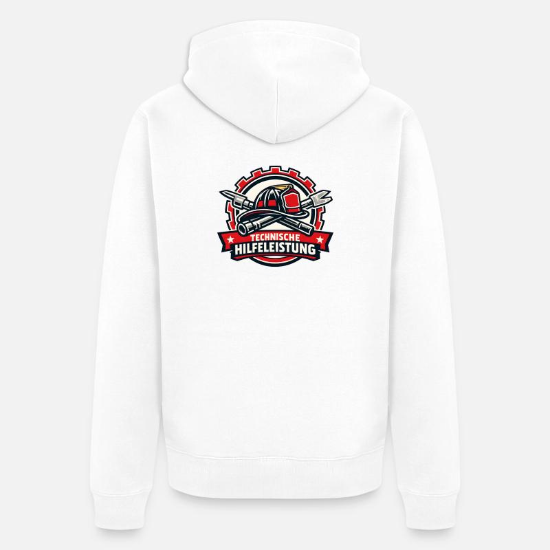 Technische Hilfeleistung Abzeichen - Unisex Premium Bio Zip Hoodie - Weiß