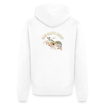 Team Mantisshrimp - Unisex Premium Bio Zip Hoodie - Weiß - Hinten - Thijin (182cm)