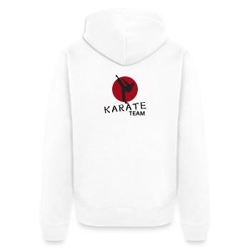Silhouette Kick Against Red Circle - Unisex Premium Organic Zip Hoodie - white - Back - Thijin (182cm)