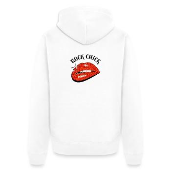 Art pop léopard à lèvres - Veste à capuche bio Premium Unisexe - blanc - Dos - Thijin (182cm)