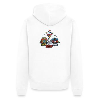 Kita Abgänger 2027 Rakete – Schulanfang Design - Unisex Premium Bio Zip Hoodie - Weiß - Hinten - Thijin (182cm)