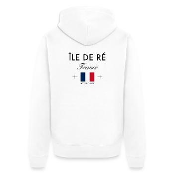 Ile de Re Frankreich Koordinaten Reise Souvenir - Unisex Premium Bio Zip Hoodie - Weiß - Hinten - Thijin (182cm)