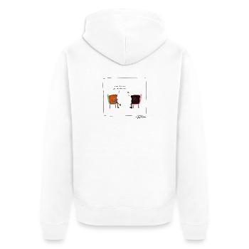 Toast kommt zum Arzt - Unisex Premium Bio Zip Hoodie - Weiß - Hinten - Thijin (182cm)