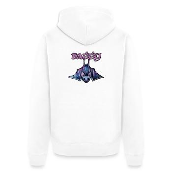 Batty Neon-Fledermaus-Illustration - Unisex Premium Bio Zip Hoodie - Weiß - Hinten - Thijin (182cm)