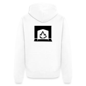 Fireplace Fire Gift - Unisex Premium Organic Zip Hoodie - white - Back - Thijin (182cm)