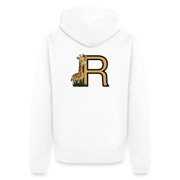 Girafe avec un R doré - Veste à capuche bio Premium Unisexe - blanc - Dos - Thijin (182cm)