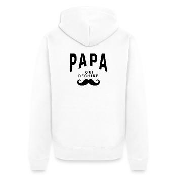 Je Suis Un Papa Qui Déchire - Cadeau Papa - Veste à capuche bio Premium Unisexe - blanc - Dos - Thijin (182cm)