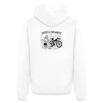Coffees & Two Wheels Gravel Bike Art - Veste à capuche bio Premium Unisexe - blanc - Dos - Thijin (182cm)