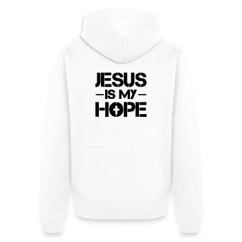 Jesus is my Hope - Unisex Premium Organic Zip Hoodie - white - Back - Thijin (182cm)