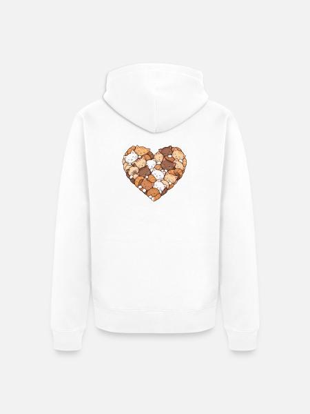 Katzenherz: Kuschel-Cosmos - Unisex Premium Bio Zip Hoodie - Weiß