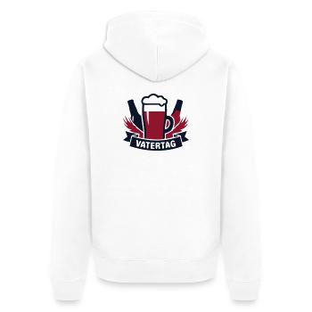 Vatertag Bier Banner Logo - Unisex Premium Bio Zip Hoodie - Weiß - Hinten - Thijin (182cm)