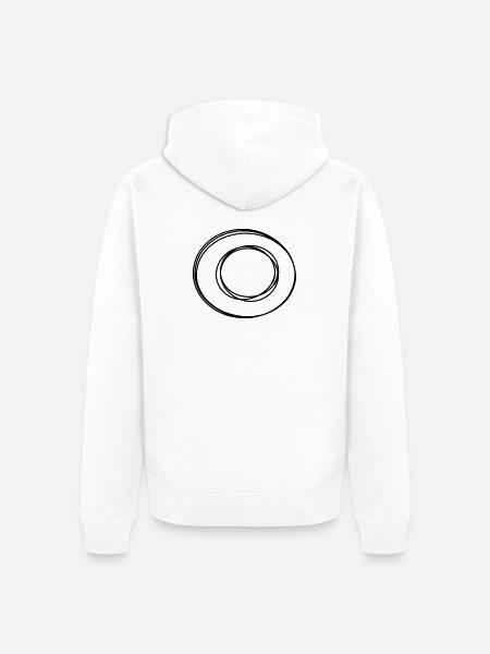 Kleinbuchstabe o handgezeichnet - Unisex Premium Bio Zip Hoodie - Weiß
