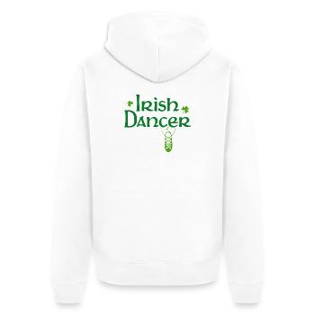 Irisches Tänzer-Zeichen - Unisex Premium Bio Zip Hoodie - Weiß - Hinten - Thijin (182cm)