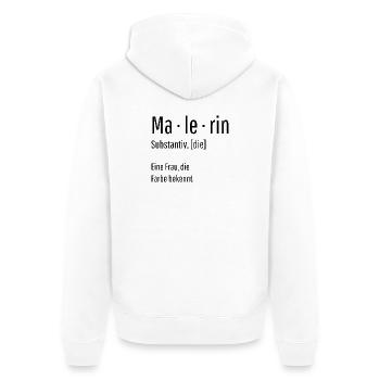 Malerin Substantiv Definition Maler Geschenk - Unisex Premium Bio Zip Hoodie - Weiß - Hinten - Thijin (182cm)