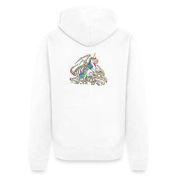 Einhorn Drache Drachenskelett Fabelwesen Fantasy - Unisex Premium Bio Zip Hoodie - Weiß - Hinten - Thijin (182cm)