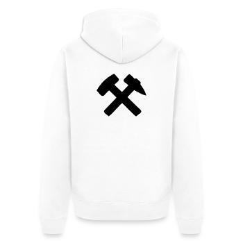 Schlägel und Eisen - Unisex Premium Bio Zip Hoodie - Weiß - Hinten - Thijin (182cm)
