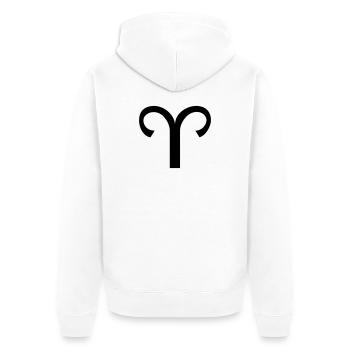 Sternzeichen Widder - Unisex Premium Bio Zip Hoodie - Weiß - Hinten - Thijin (182cm)