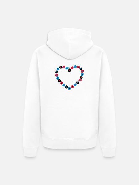 Heart of flowers - Unisex Premium Organic Zip Hoodie - white