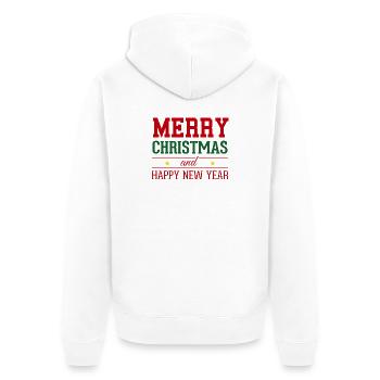 Merry Christmas and Happy New Year - Unisex Premium Bio Zip Hoodie - Weiß - Hinten - Thijin (182cm)