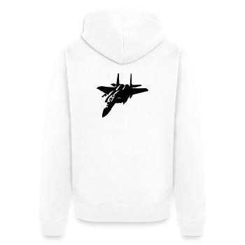 F-15 - Unisex Premium Bio Zip Hoodie - Weiß - Hinten - Thijin (182cm)