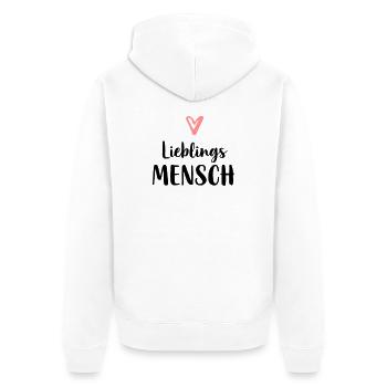 Lieblings Mensch Herz Geschenk Vatertag Geburtstag - Unisex Premium Bio Zip Hoodie - Weiß - Hinten - Thijin (182cm)
