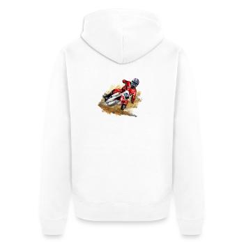 Motocross - Veste à capuche bio Premium Unisexe - blanc - Dos - Thijin (182cm)