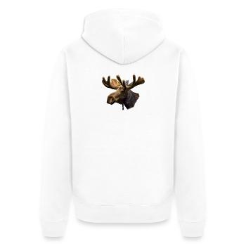 moose - Unisex Premium Organic Zip Hoodie - white - Back - Thijin (182cm)
