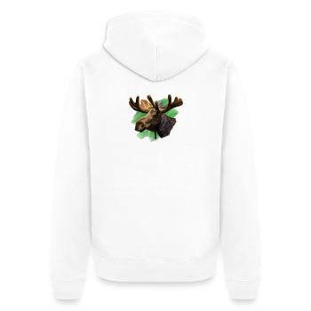 moose - Unisex Premium Organic Zip Hoodie - white - Back - Thijin (182cm)