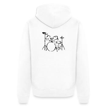 drum - Unisex Premium Organic Zip Hoodie - white - Back - Thijin (182cm)