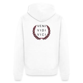 Veni Vidi Vici - Unisex Premium Bio Zip Hoodie - Weiß - Hinten - Thijin (182cm)