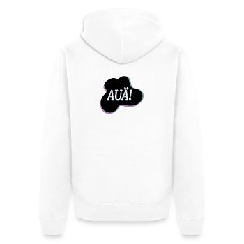auä Mundart - Unisex Premium Bio Zip Hoodie - Weiß - Hinten - Thijin (182cm)
