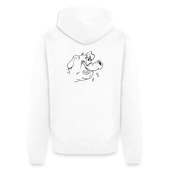 Schwein Karikatur 02 - Unisex Premium Bio Zip Hoodie - Weiß - Hinten - Thijin (182cm)