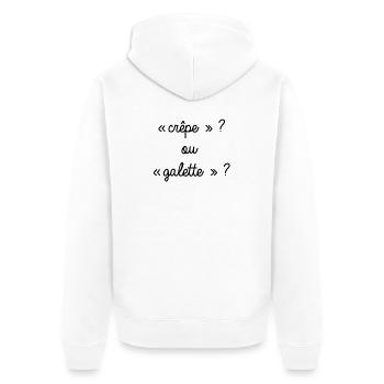 Bretagne - Crêpe ou galette ? - Veste à capuche bio Premium Unisexe - blanc - Dos - Thijin (182cm)