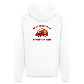 Fire truck fire truck firefighter firetruck - Unisex Premium Organic Zip Hoodie - white - Back - Thijin (182cm)