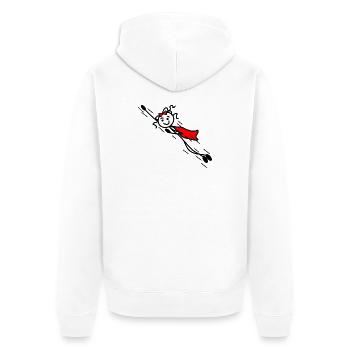 Voler superwoman ou super vite - Veste à capuche bio Premium Unisexe - blanc - Dos - Thijin (182cm)